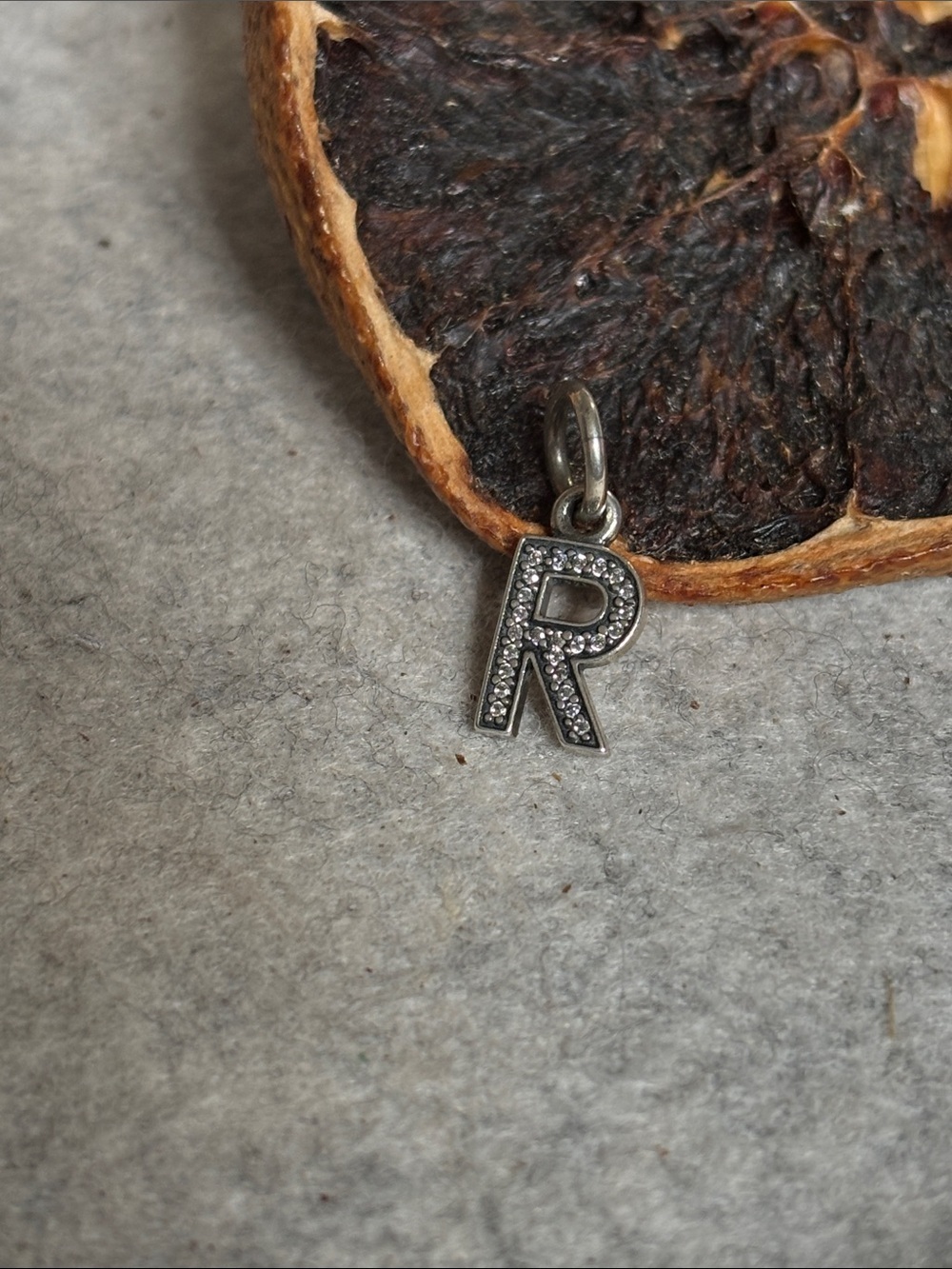PANDORA Letter R Dangle with Clear Zirconia Authentic Silver Charm Pendant - Picture 2 of 9